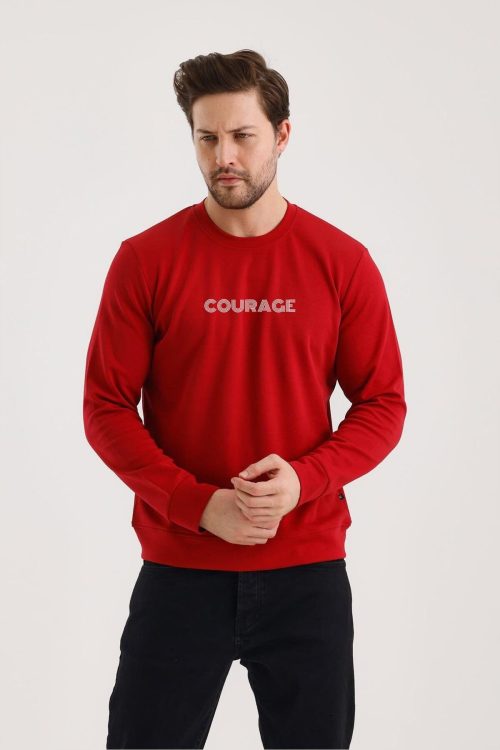 Unisex Baskılı Sıfır Yaka Sweat