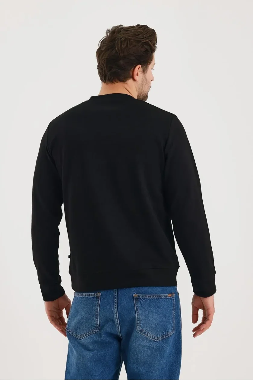 Unisex Baskılı Sıfır Yaka Sweat - Görsel 4