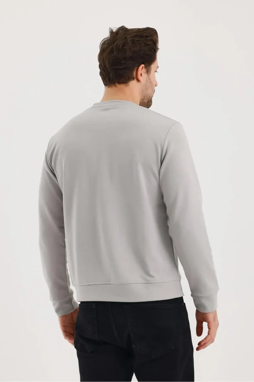 Unisex Baskılı Sıfır Yaka Sweat - Görsel 10