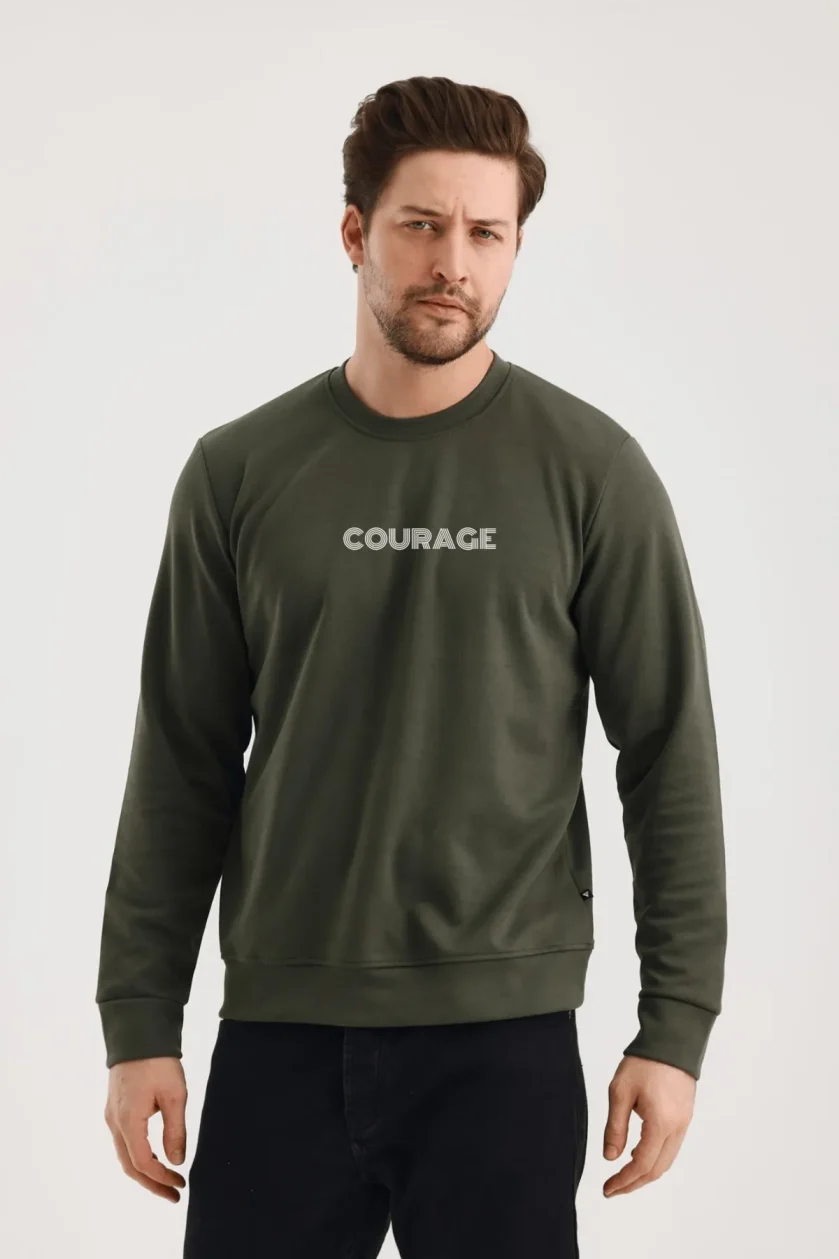 Unisex Baskılı Sıfır Yaka Sweat - Görsel 11