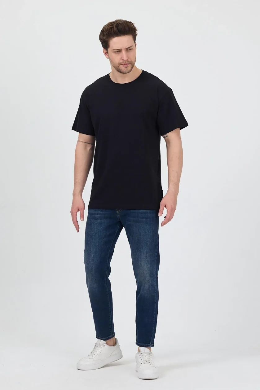 Unisex Oversize Sıfır Yaka Tshirt - Görsel 7