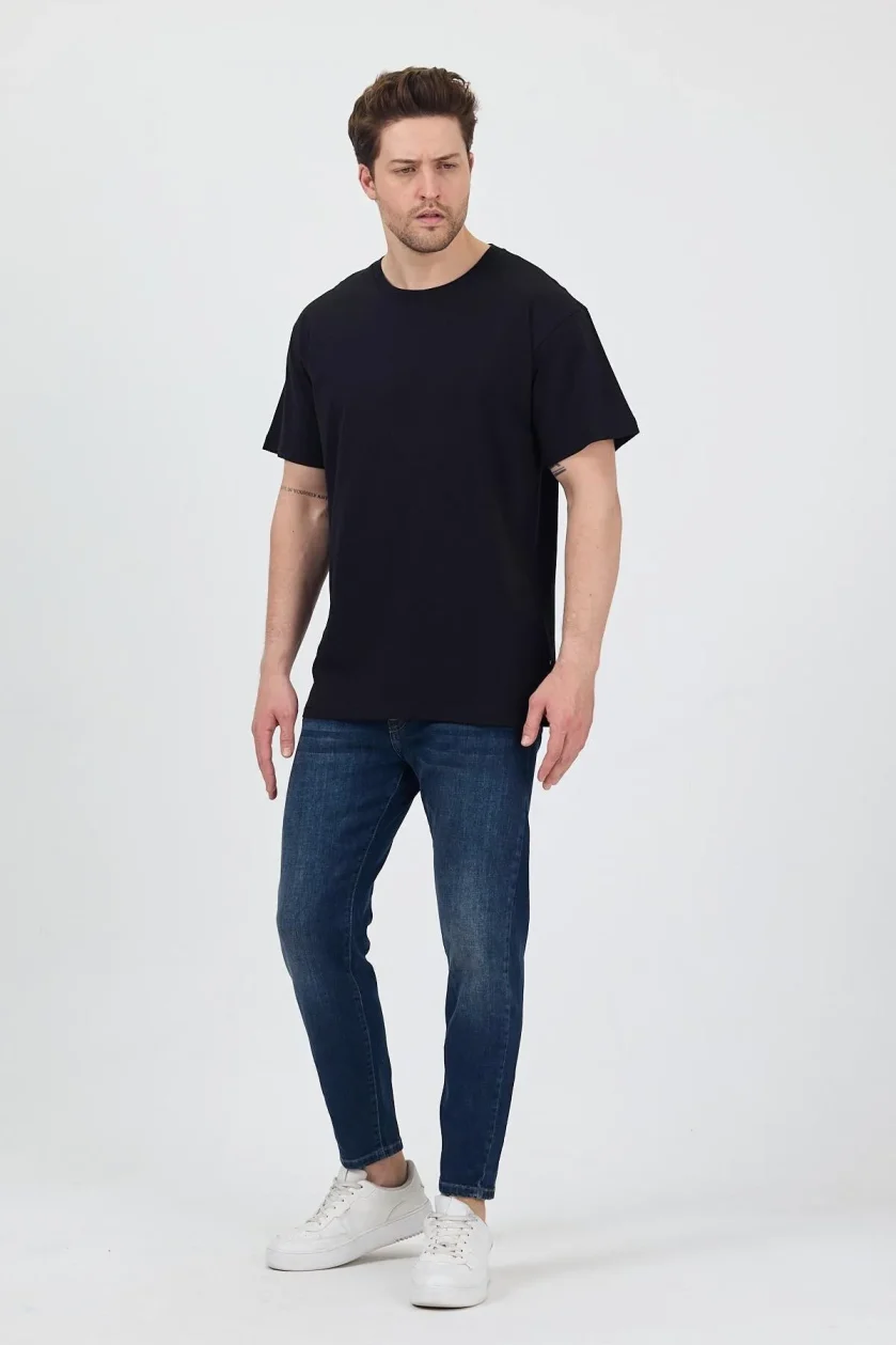 Unisex Oversize Sıfır Yaka Tshirt - Görsel 8