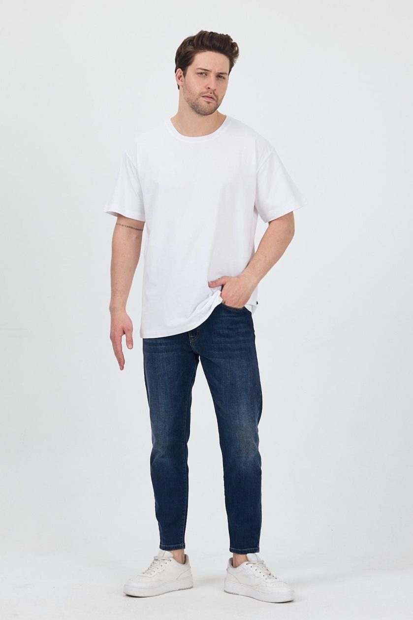 Unisex Oversize Sıfır Yaka Tshirt - Görsel 4