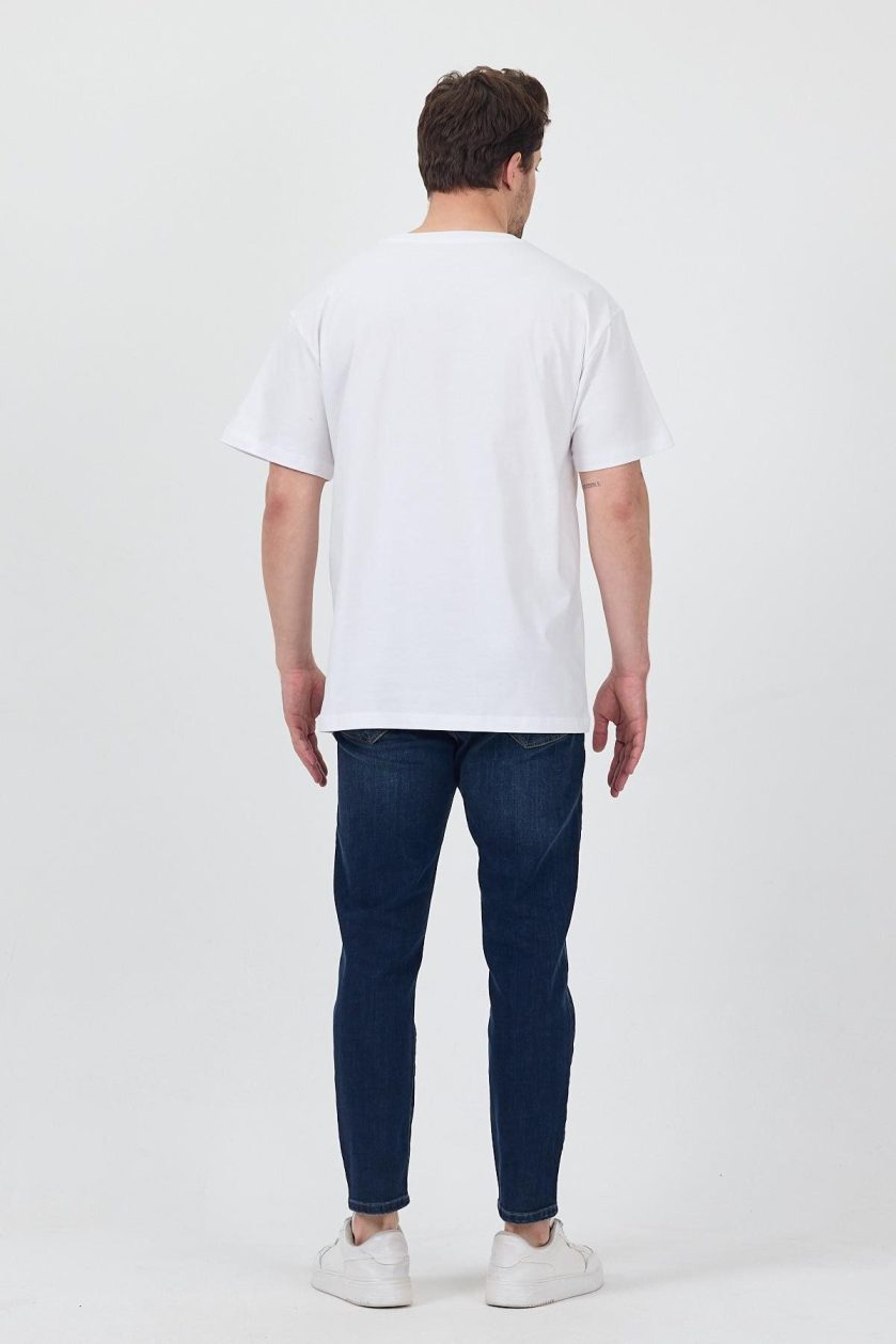 Unisex Oversize Sıfır Yaka Tshirt - Görsel 6
