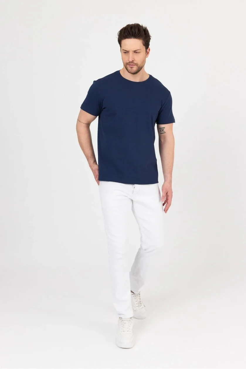 Unısex Ribana Compact Penye Sıfır Yaka T-shirt - Görsel 14