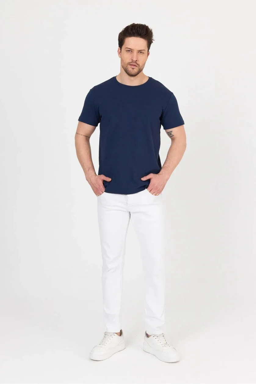 Unısex Ribana Compact Penye Sıfır Yaka T-shirt - Görsel 15