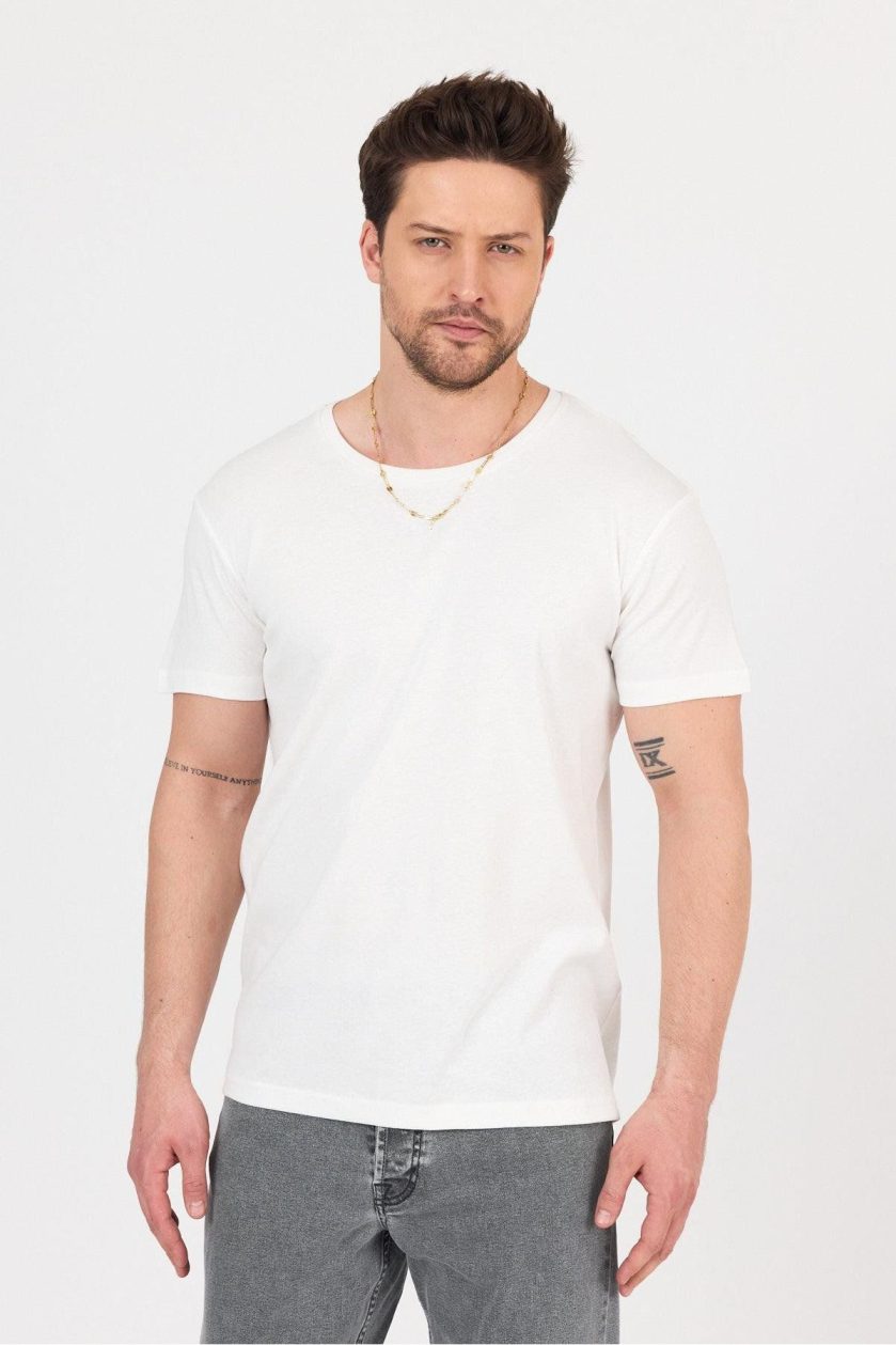 Unısex Ribana Compact Penye Sıfır Yaka T-shirt